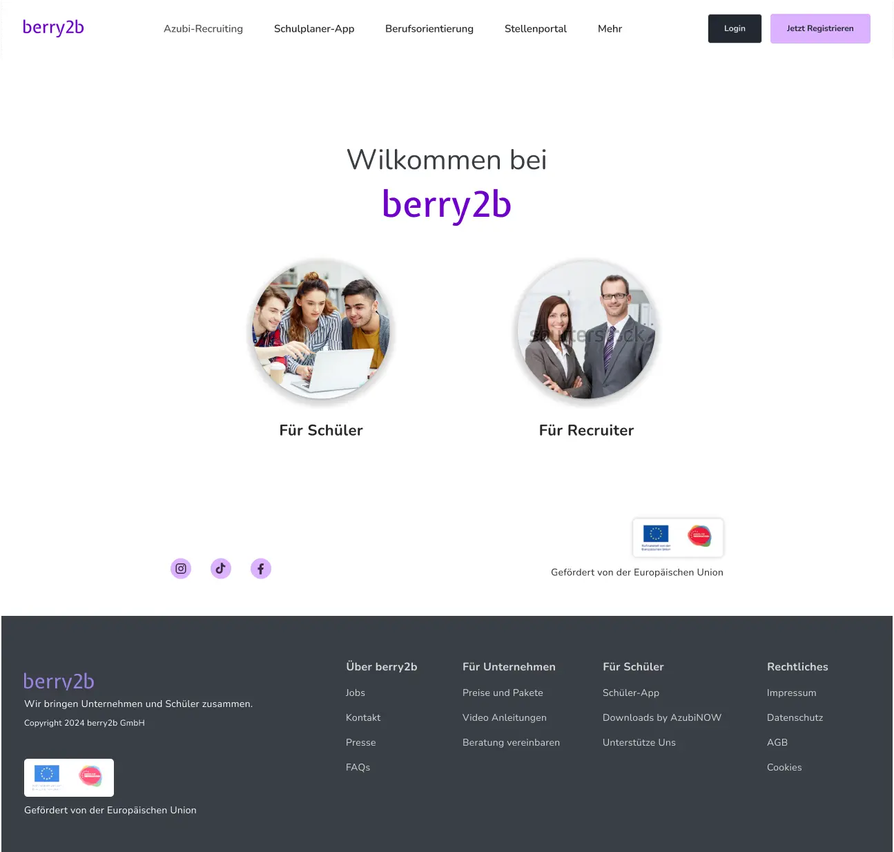 Advanced draft of the role-selector homepage
